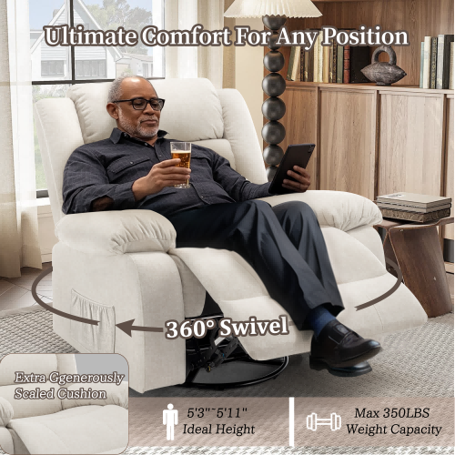Korser Oversized Manual Swivel Rocker