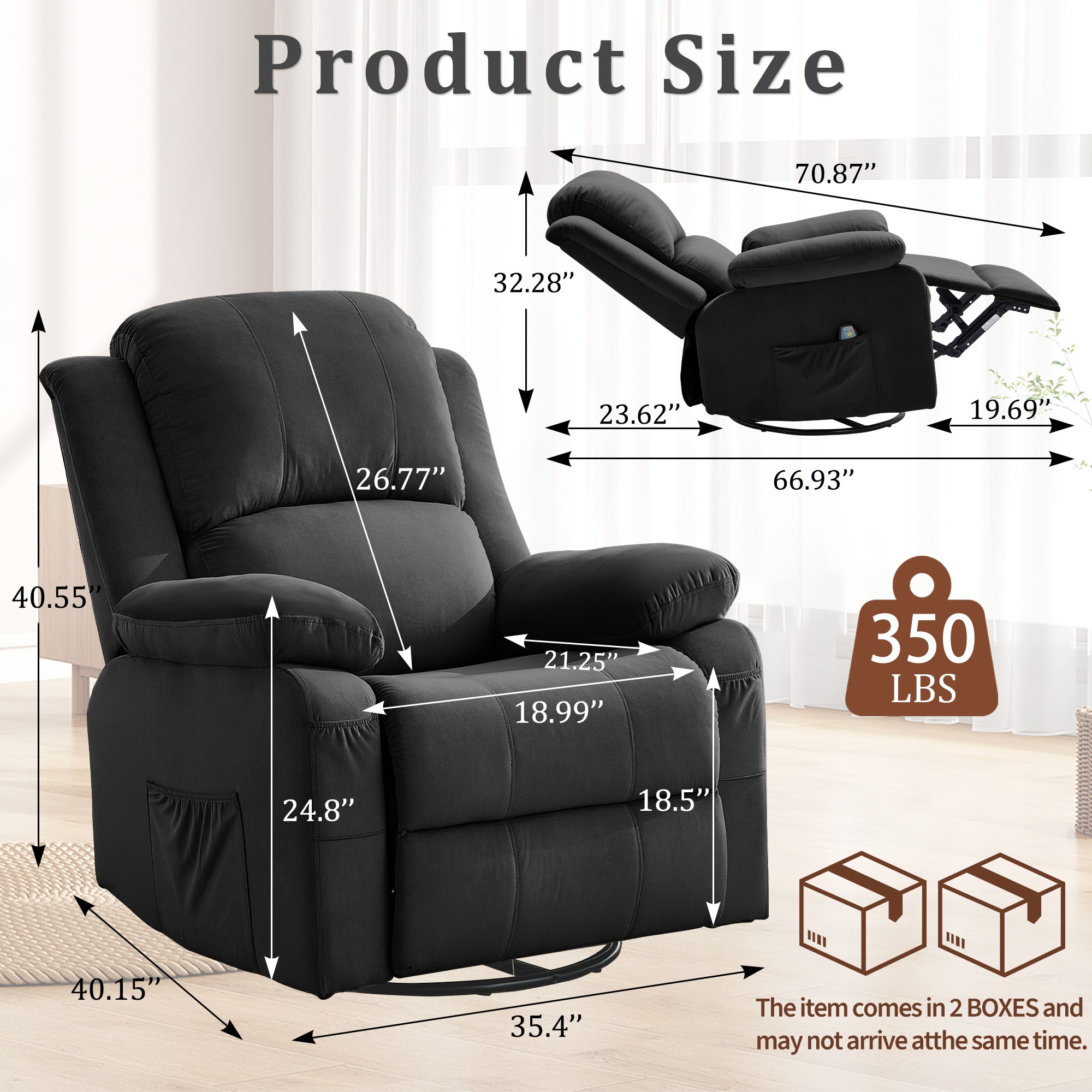 Korser Swivel Recliner Chair