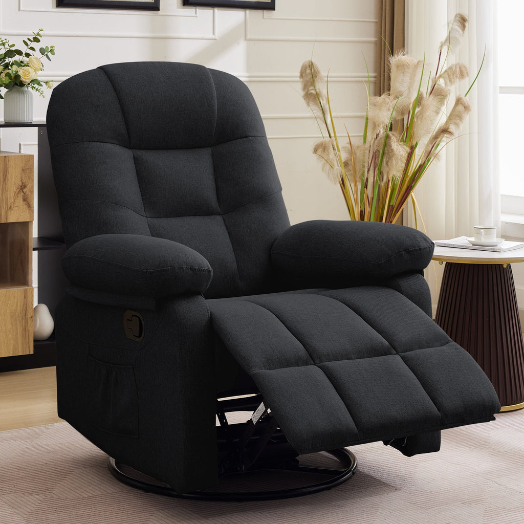 Korser Manual Swivel Rocker Recliner Comfort Chair for Living Room