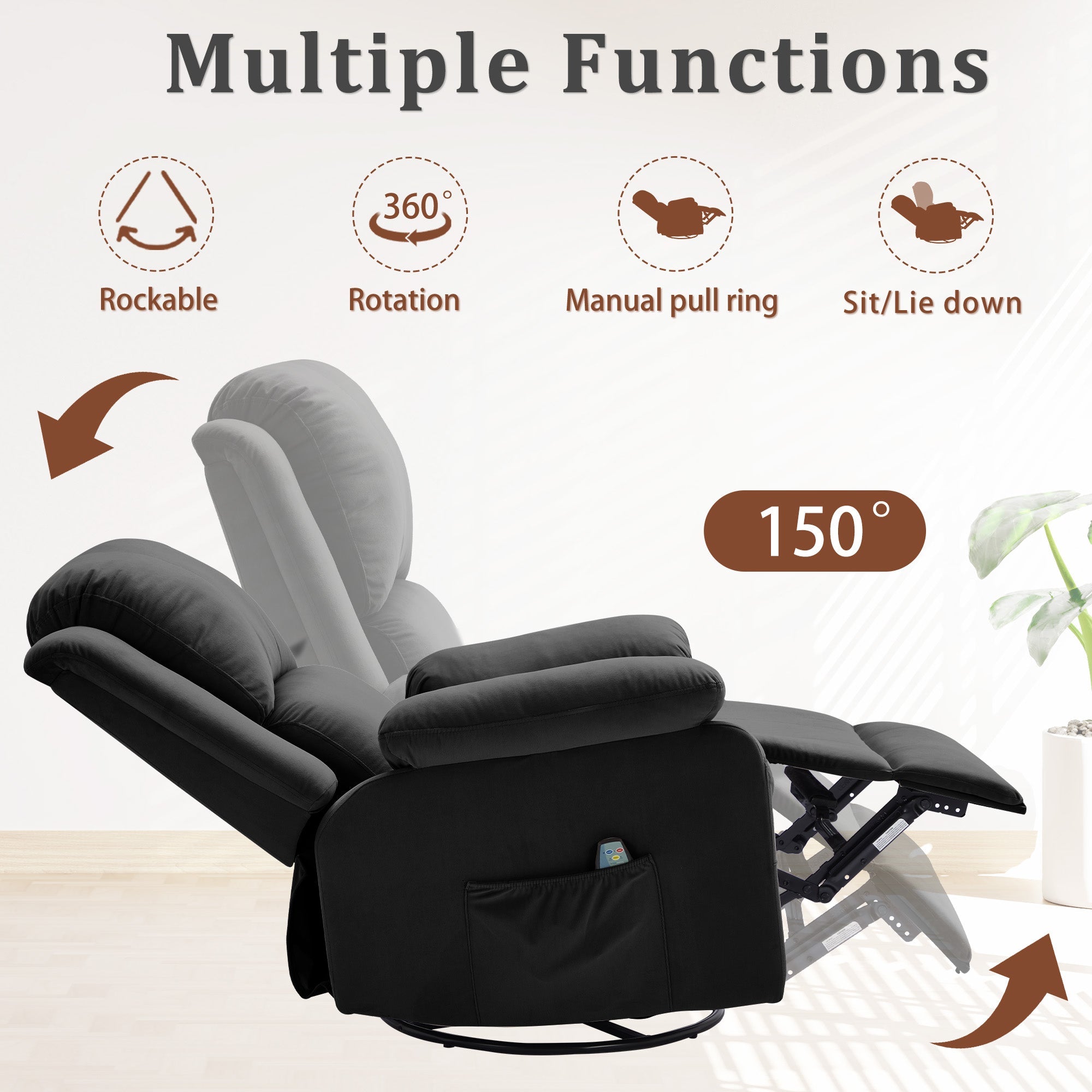 Korser Swivel Recliner Chair
