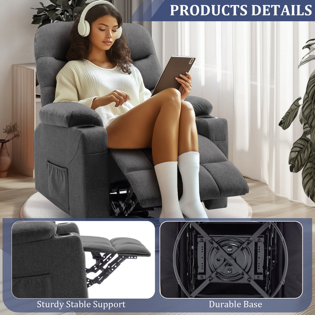 KORSER 360° Swivel Recliner Chairs for Adults