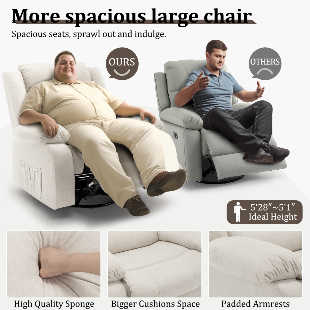 Korser Oversized Manual Swivel Rocker