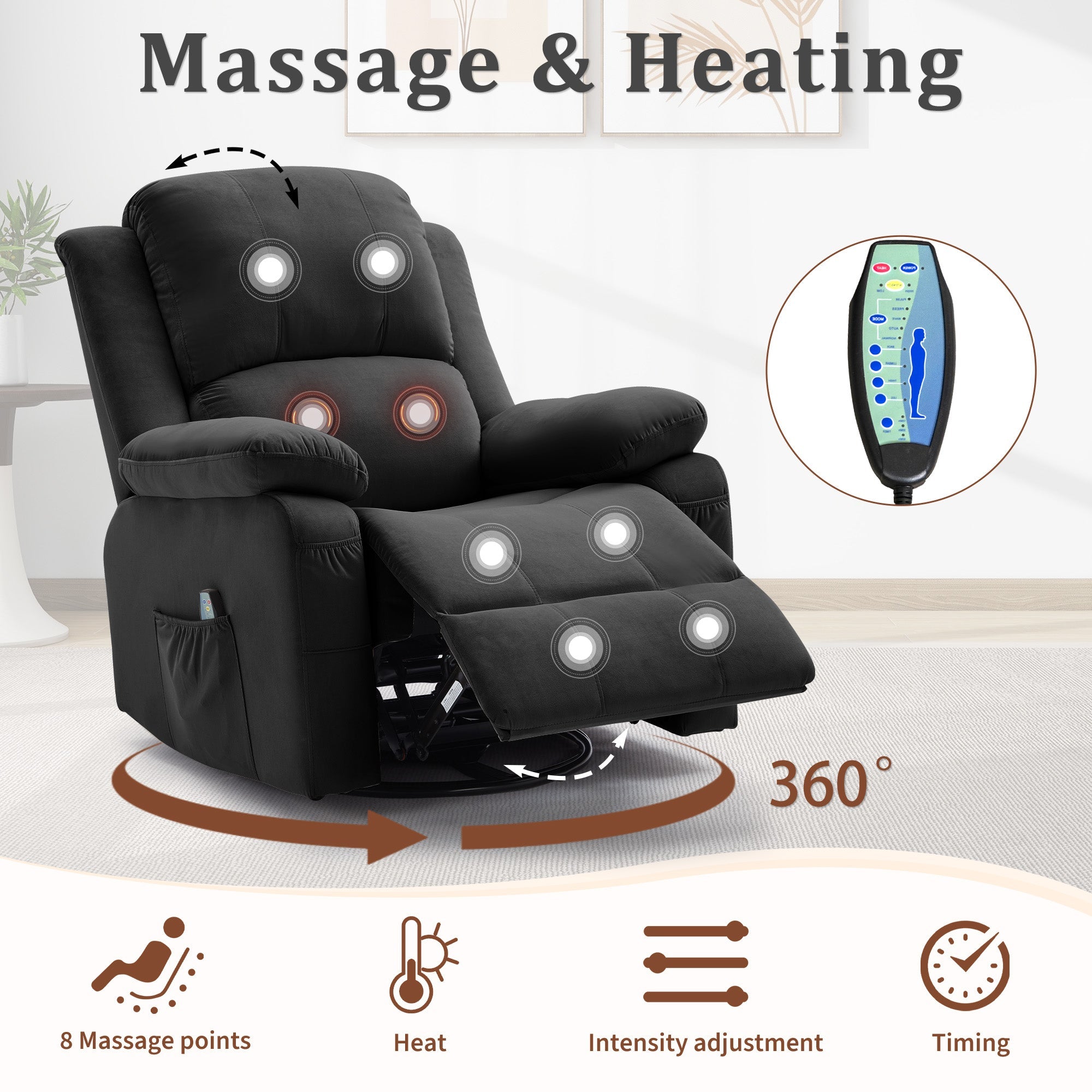 Korser Swivel Recliner Chair