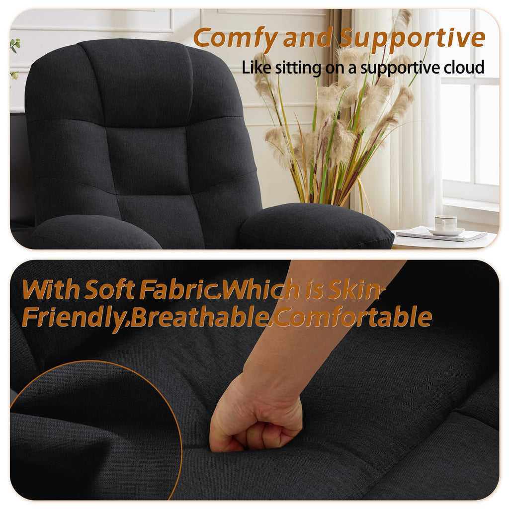 Korser Manual Swivel Rocker Recliner Comfort Chair for Living Room